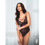 Боди Obsessive Novenes teddy, M/L, прозрачное, чашки на косточках, декор в виде лент