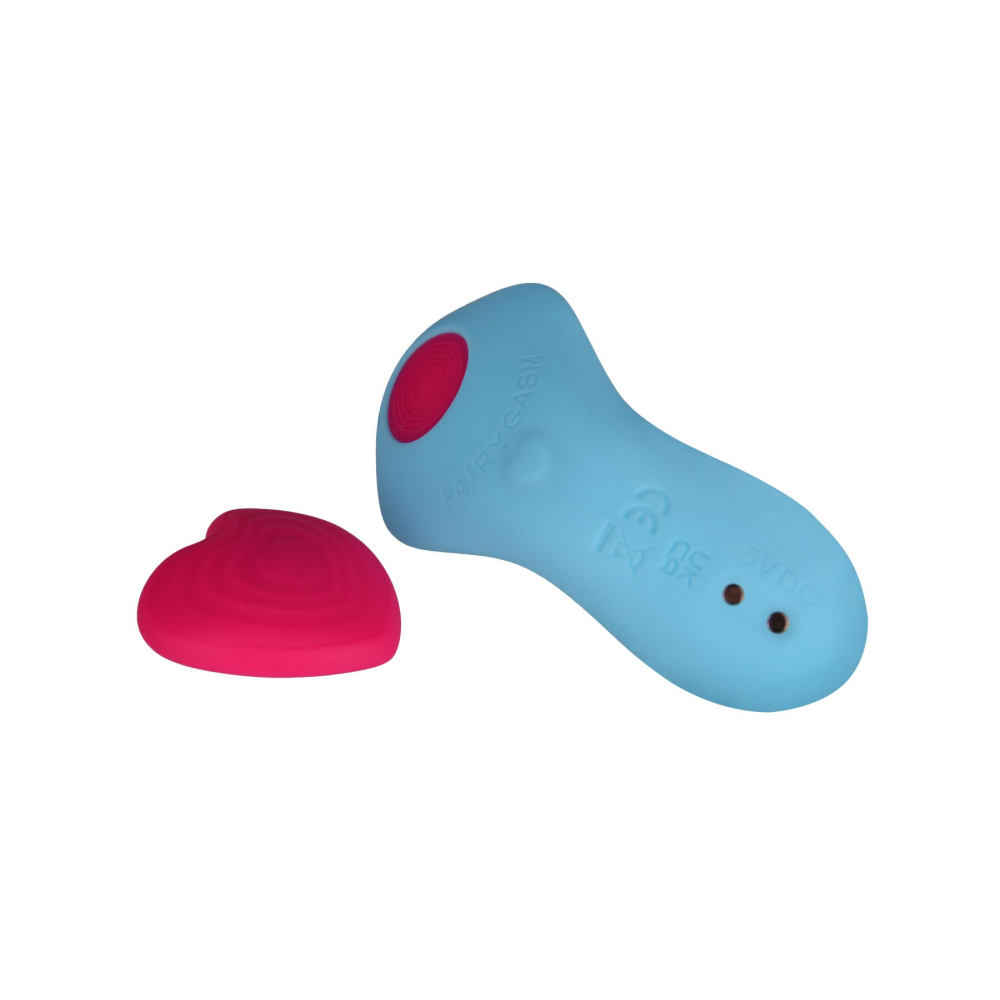 Вибратор в трусики FairyGasm HeartGem blue, на магните, пульт ДУ