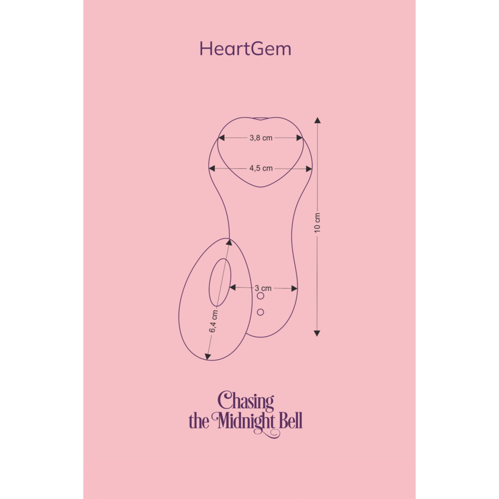 Вибратор в трусики FairyGasm HeartGem violet, на магните, пульт ДУ