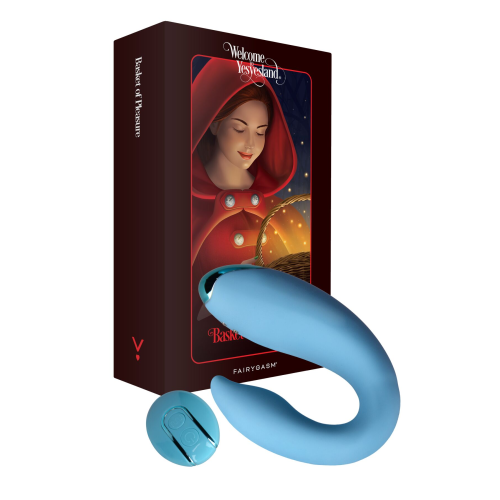 Вибратор для пар FairyGasm PleasureBerry blue, зарядный кейс, пульт ДУ