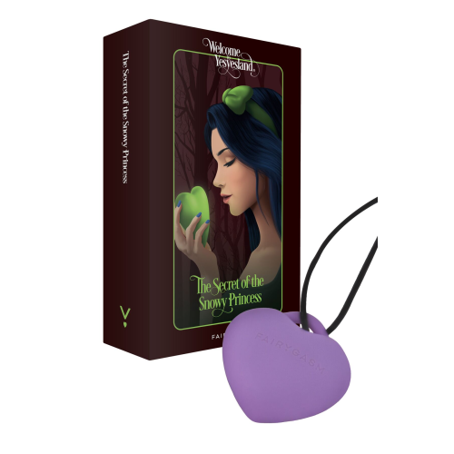 Мини-вибратор «Сердечко» FairyGasm PleasureStone violet, 9 режимов, на шнурке
