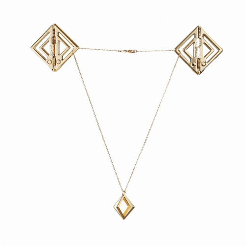 Зажимы для сосков с легкой подвеской LOCKINK Adjustable Nipple Clamps with Light Pendant - Golden