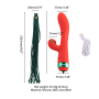 Вибратор-кролик с флоггером LOCKINK SEVANDA Whip Vibrating Massage Wand - Red & Green
