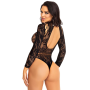 Боди Leg Avenue High neck lace bodysuit Black One Size