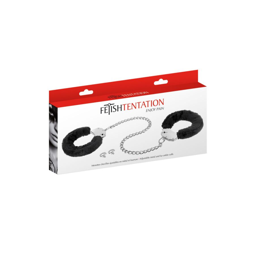 Поножи Fetish Tentation Adjustable metal and fur ankle cuffs