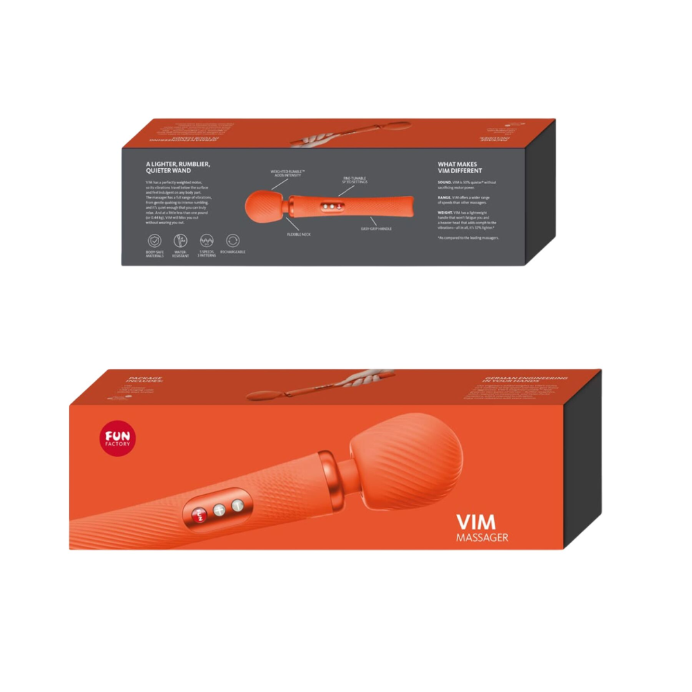 Вибромассажер Fun Factory VIM Vibrating Wand sunrise orange, супермощный и легкий, до 6 часов работы
