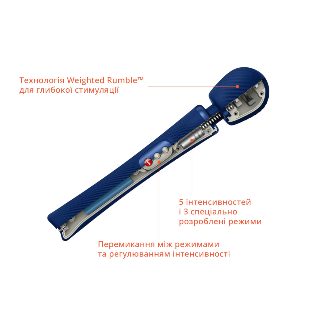 Вибромассажер Fun Factory VIM Vibrating Wand midnight blue, супермощный и легкий, до 6 часов работы