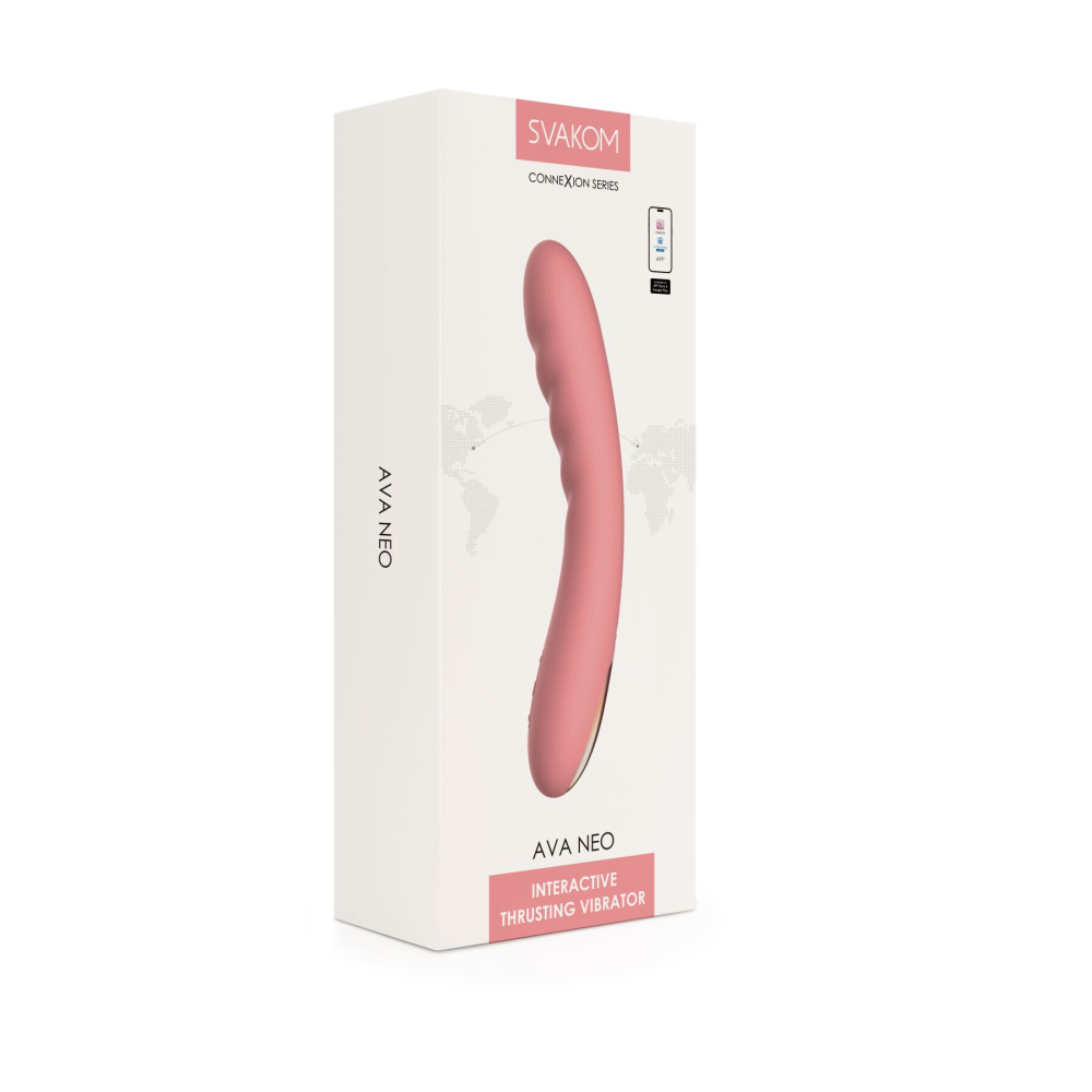 Смарт-вибратор с пульсацией Svakom Ava Neo Peach Pink, 15 режимов работы, водонепроницаемый