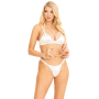 Жемчужный комплект: лиф, трусики и наручники Leg Avenue Faux Pearl Open Cup Bra, String and Cuffs