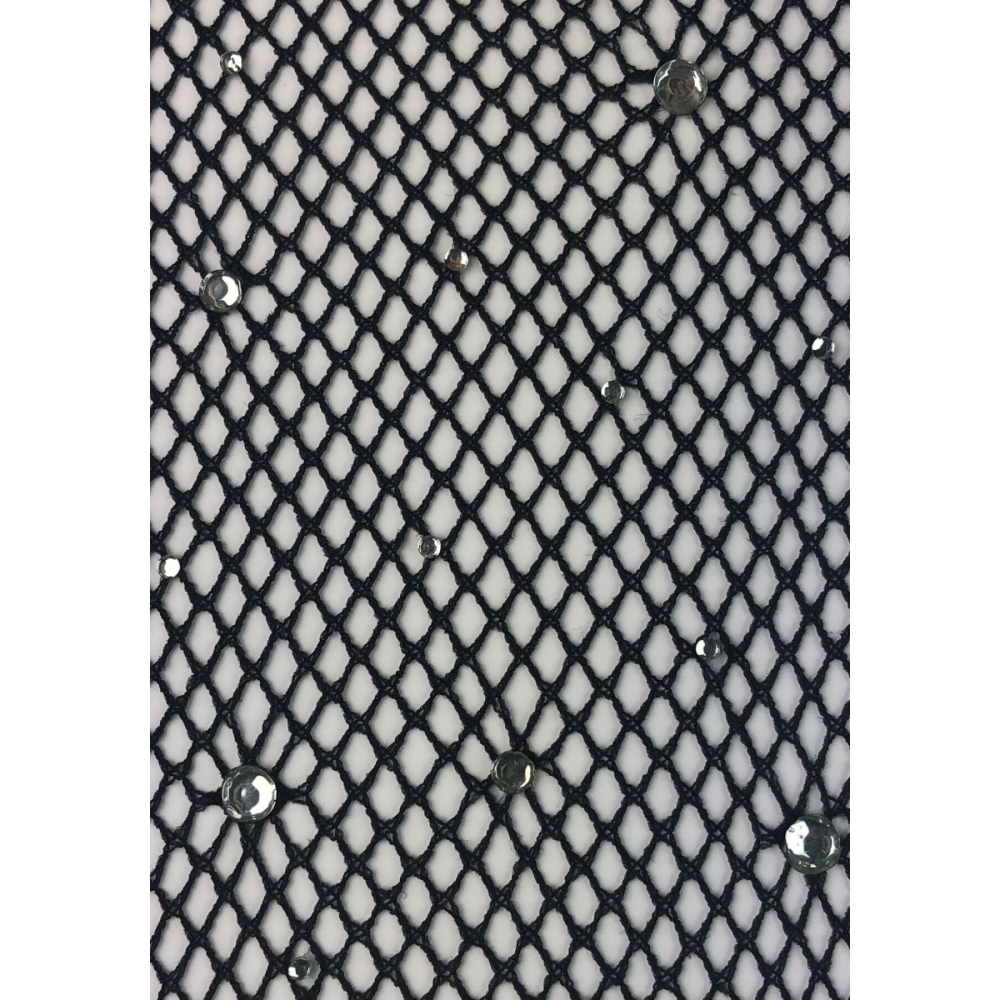 Колготки Leg Avenue Rhinestone micro net tights Plus size Black, мелкая сетка, стразы