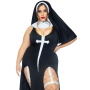 Костюм монашки-грешницы Leg Avenue Sultry Sinner 1X-2X, платье, головной убор, воротник