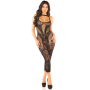 Платье Leg Avenue Rhinestone Lace and Net Bodycon Dress One Size, Black