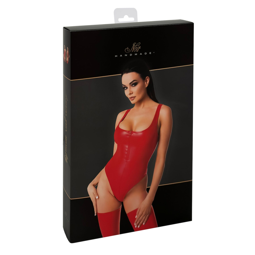 Боди Noir Handmade F352 Red powerwetlook body - 3XL