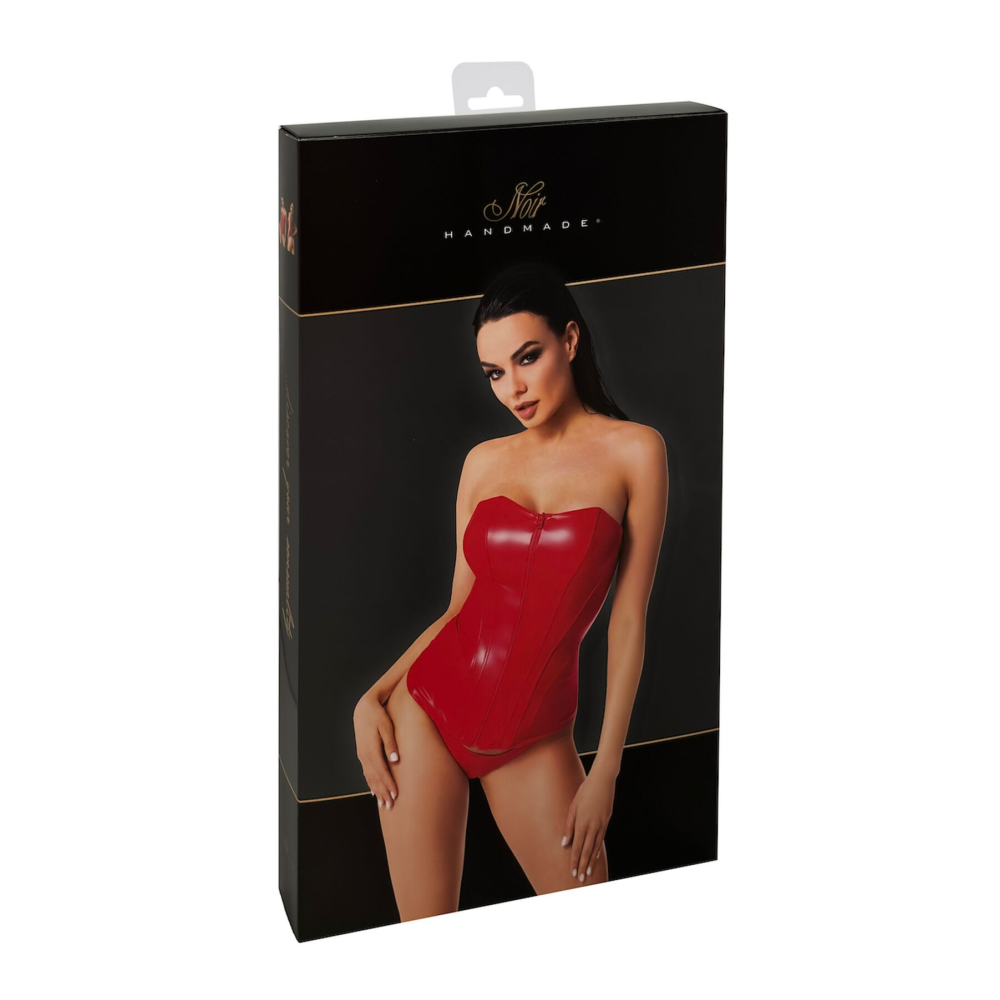 Корсет Noir Handmade F355 Red powerwetlook corset - XXL