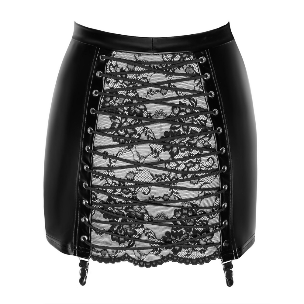 Юбка Noir Handmade F341 Powerwetlook and lace skirt - XXL