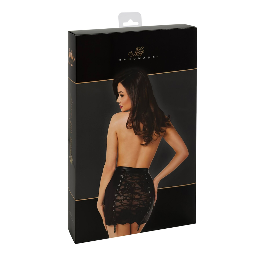 Юбка Noir Handmade F341 Powerwetlook and lace skirt - XXL