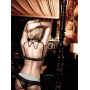Бюстье Baci Bra With Striped Cups с кружевом, размер 32В (70В), черно-белый
