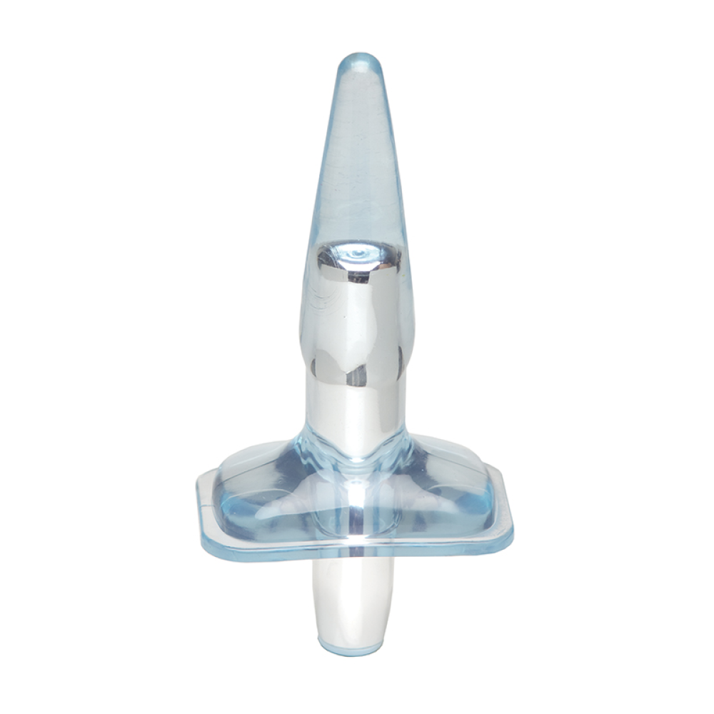 Плаг с вибрацией MENZSTUFF PURRFECT PLUG, CLEAR BLUE