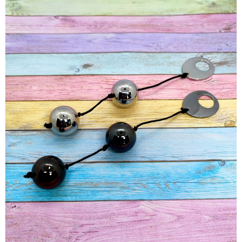 Металлические вагинальные шарики DOMINO METALLIC BALLS, SILVER