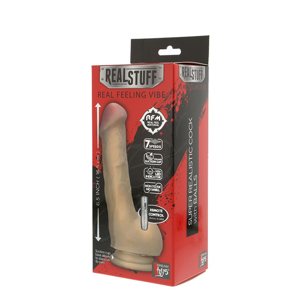 Вибромассажер реалистичный с пультом управления Dream toys Realistic Real Stuff 6.5 inch