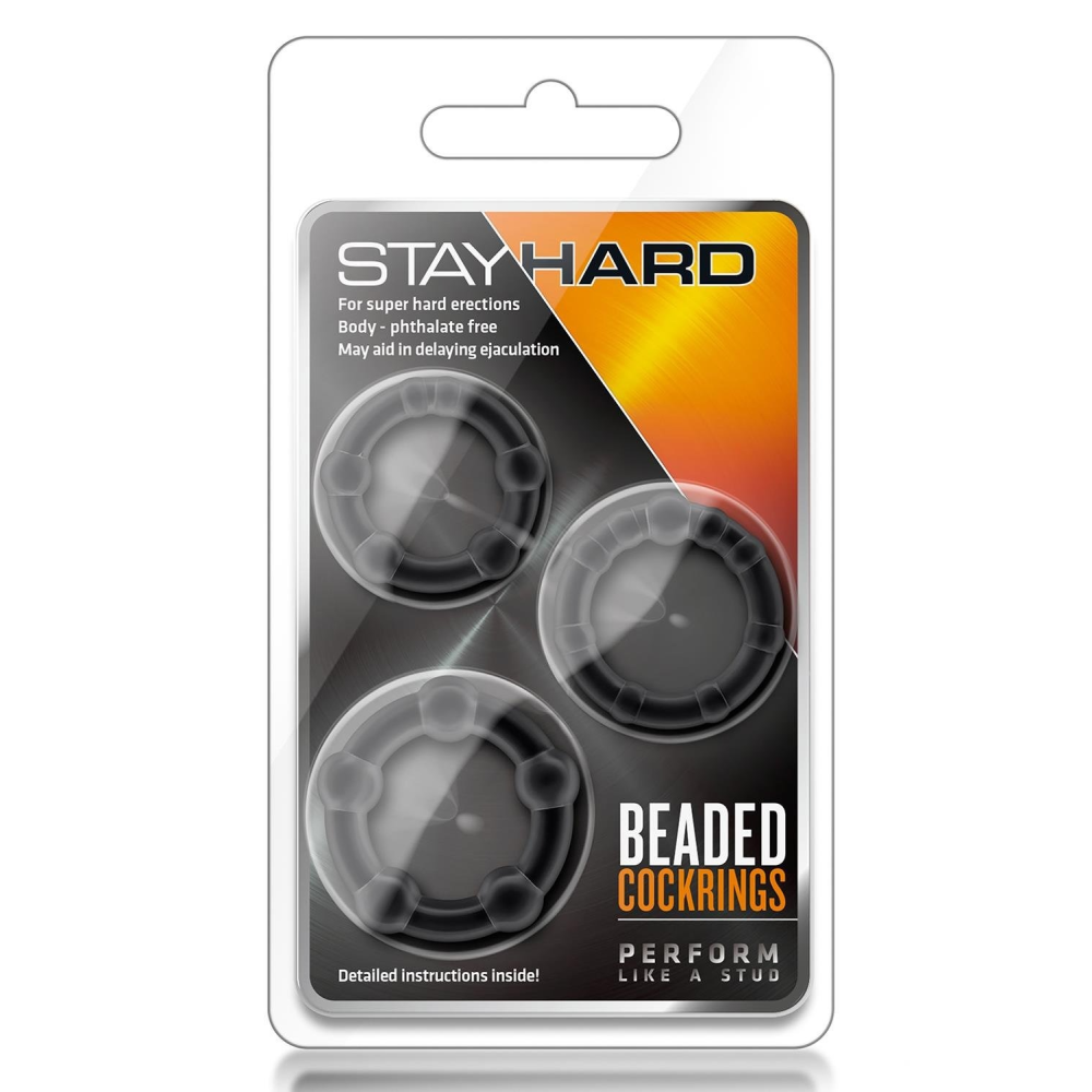 Набор эрекционных колец STAY HARD BLACK