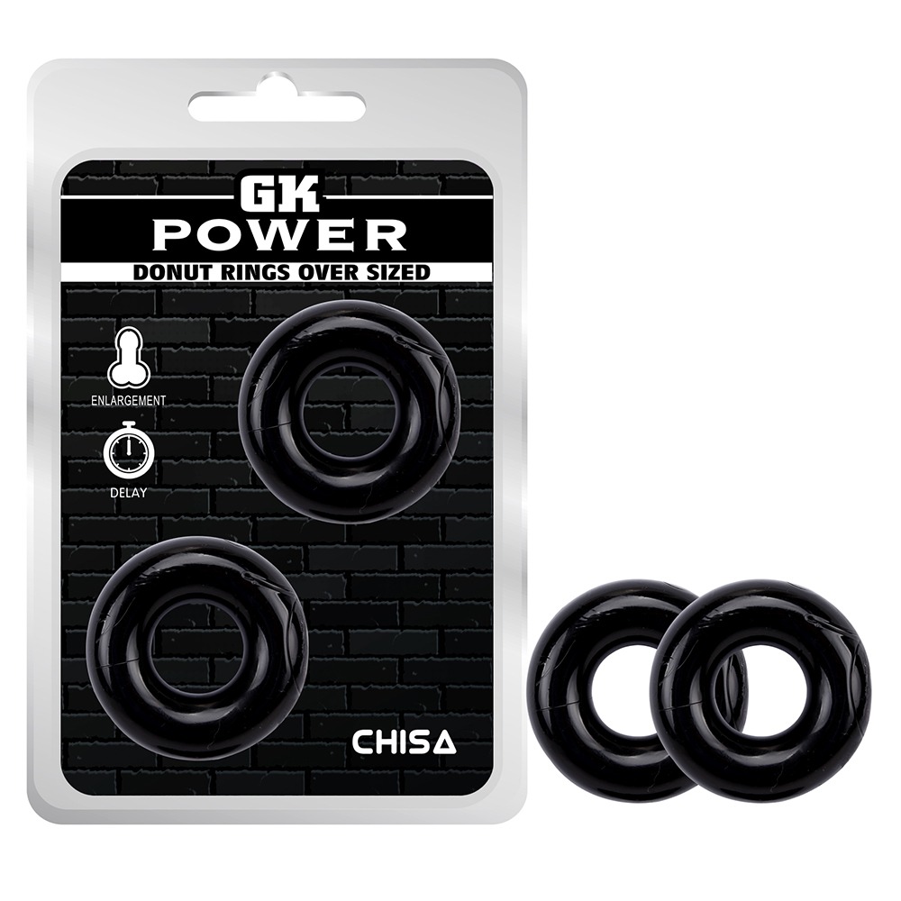Набор эрекционных колец Chisa GK Power OVER SIZED, черные