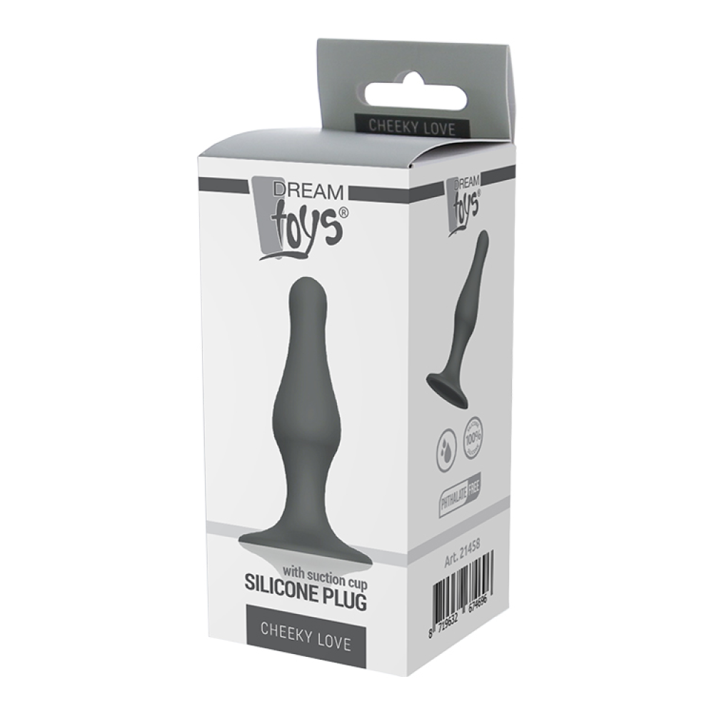 Анальный плаг GREY PLUG WITH SUCTION CUP