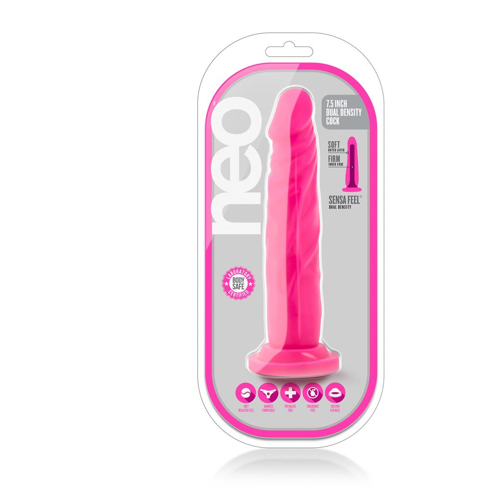 Фаллоимитатор NEO 7.5INCH DUAL DENSITY COCK NEON PINK