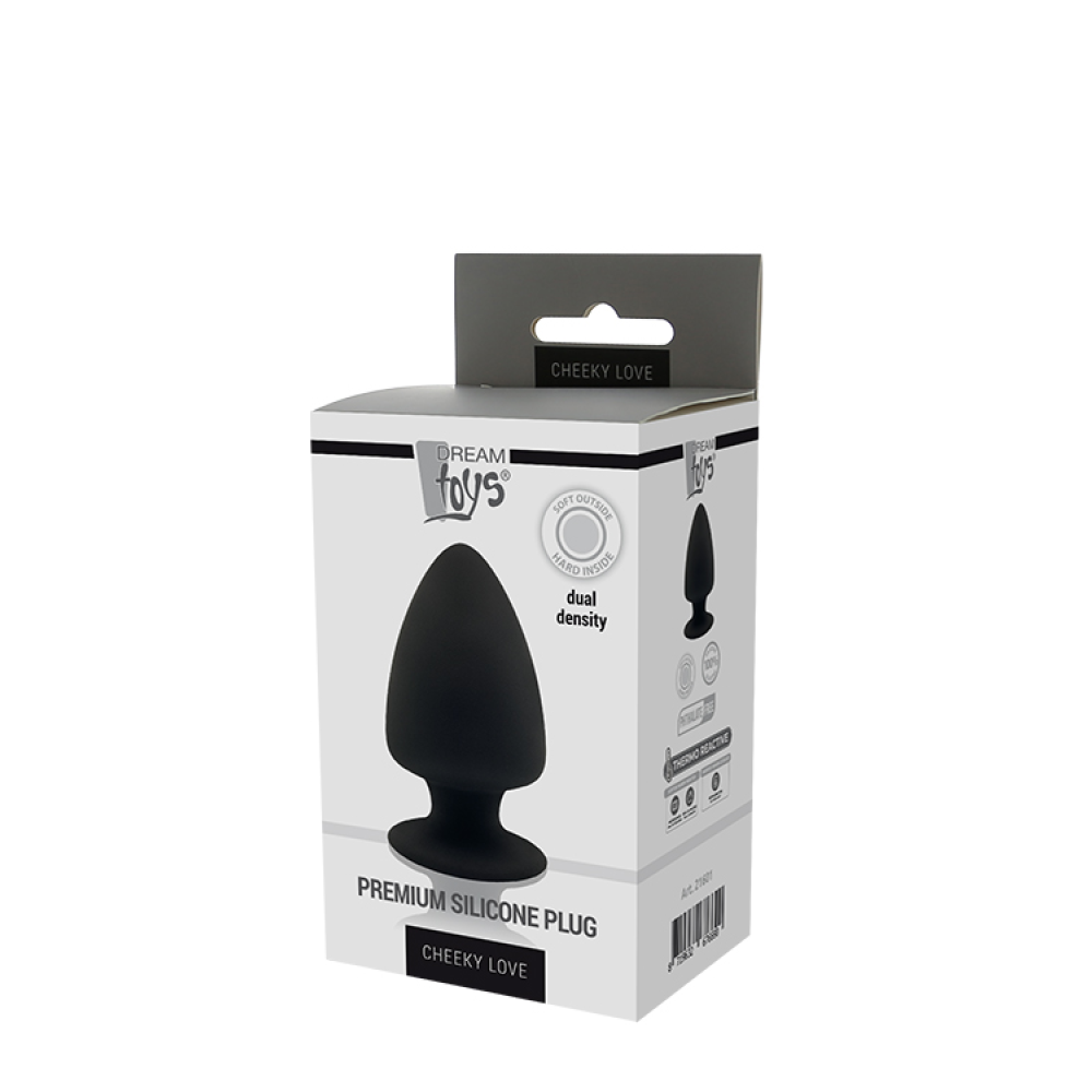 Термоактивная анальная пробка PREMIUM SILICONE PLUG S BLACK