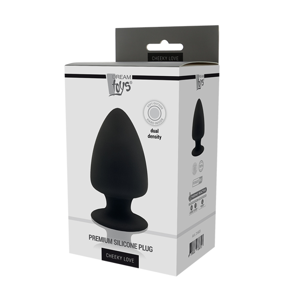 Термоактивная анальная пробка PREMIUM SILICONE PLUG L BLACK