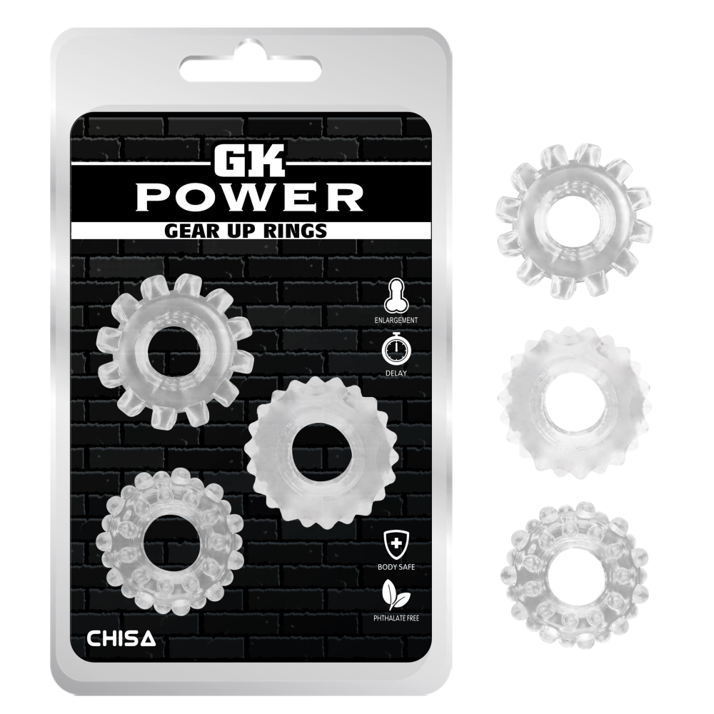 Набор эрекционных колец Chisa GK Power Cock Rings прозрачные, 3 шт.