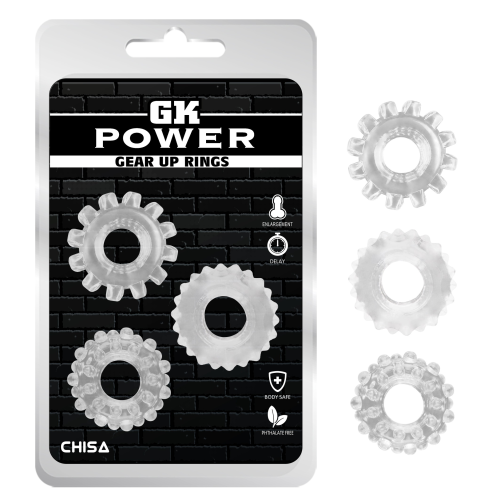 Набор эрекционных колец Chisa GK Power Cock Rings прозрачные, 3 шт.