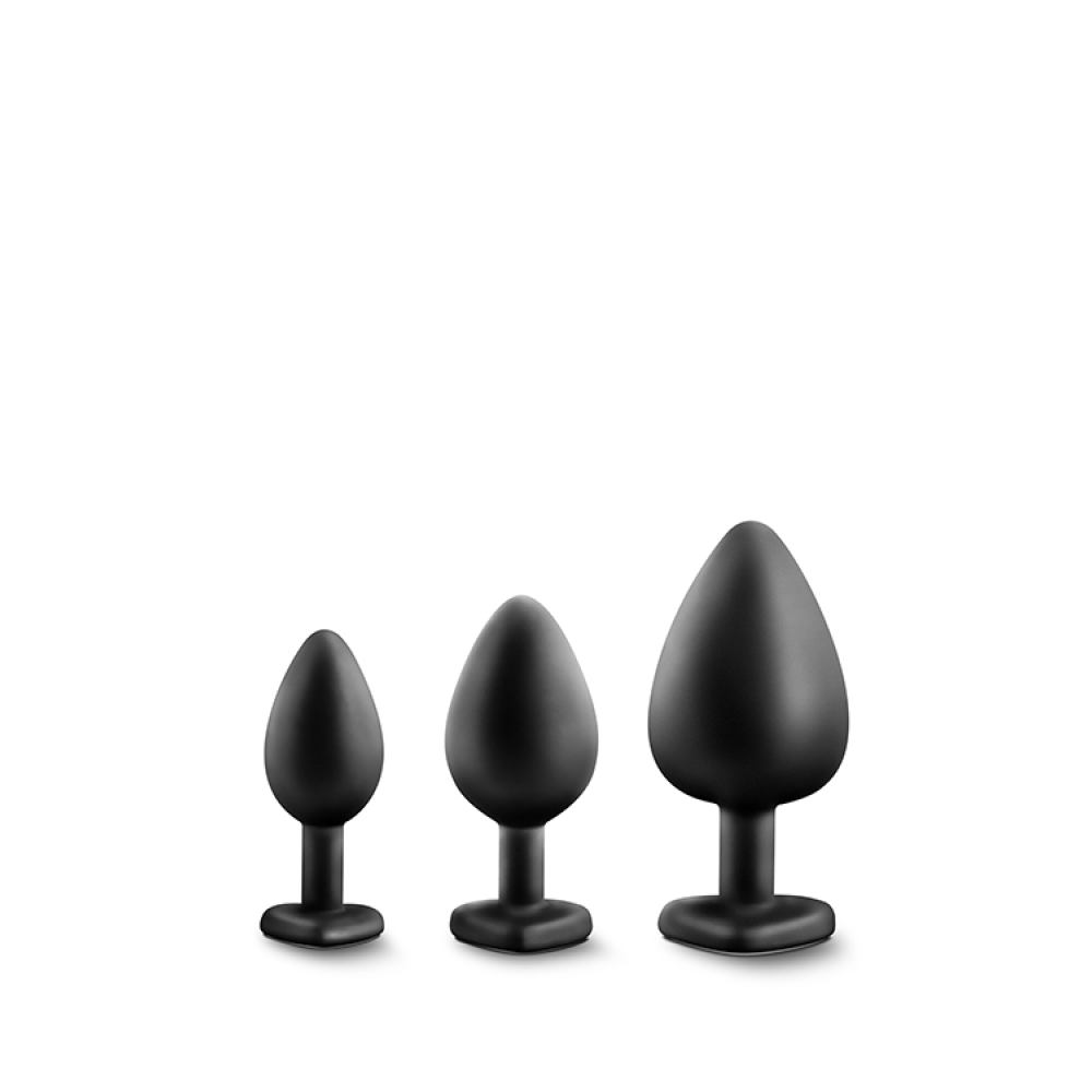 Набор анальных пробок LUXE BLING PLUGS TRAINING KIT WHITE GEMS