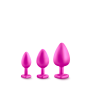 Набор анальных пробок с камнями Blush Bling Plugs Training Kit, розовый