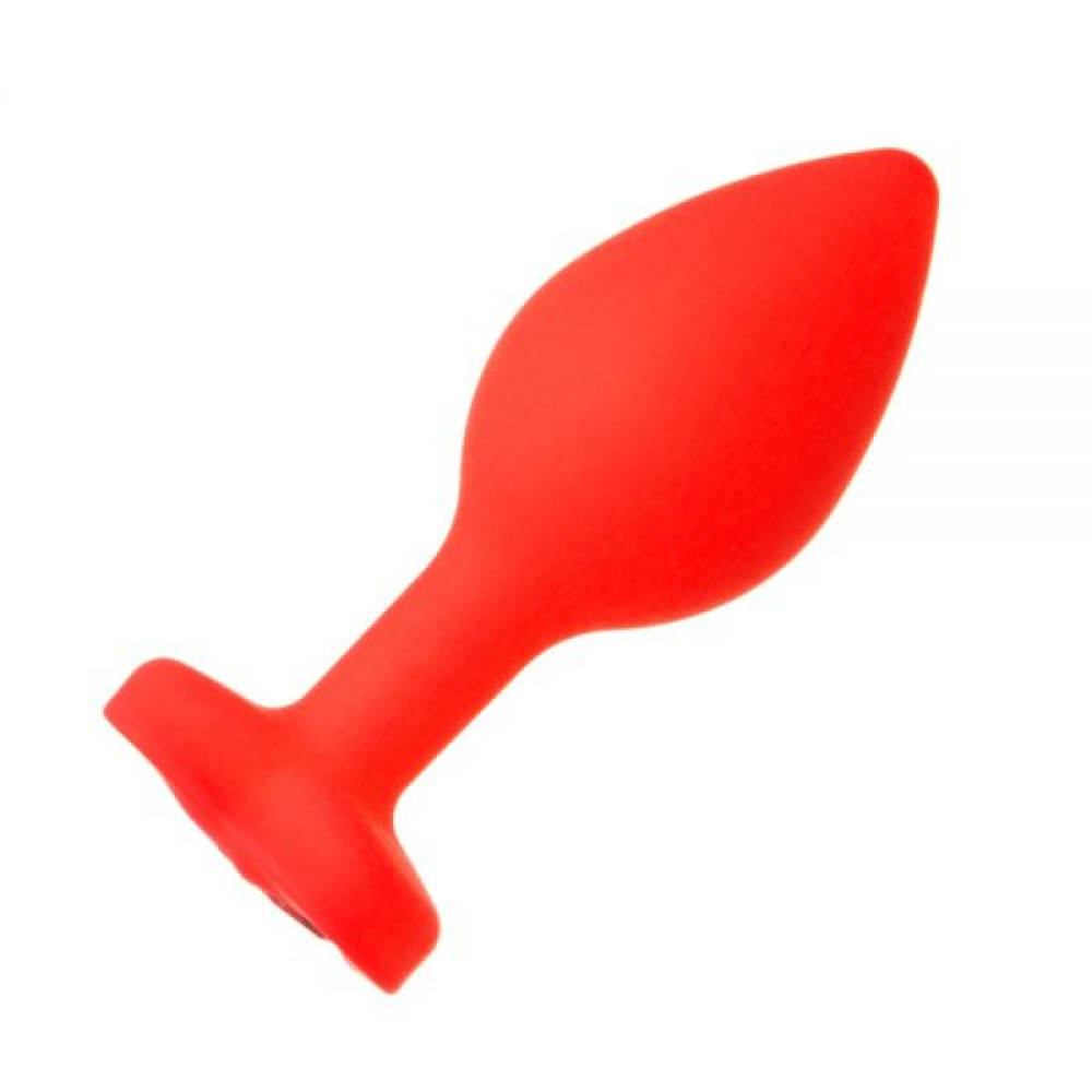 Анальная пробка Red Silicone Heart Red, M