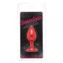 Анальная пробка Red Silicone Heart Red, M