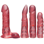 Набор для страпона Doc Johnson Vac-U-Lock Crystal Jellies Set, диаметр 3,8см, 2×4,5см, 5,1см