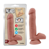 Фаллоимитатор с хребтом Chisa T-skin ReaL Philander и присоской, бежевый