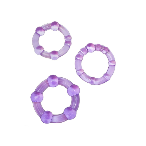 Набор эрекционных колец STAY HARD BEADED PURPLE