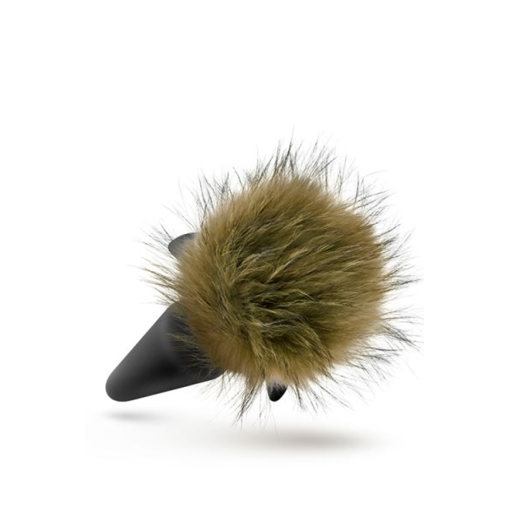 Анальная пробка с помпоном POM PLUGS BROWN