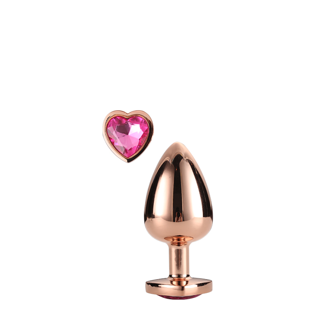 DT21789 Анальная пробка с сердцем GLEAMING LOVE ROSE GOLD PLUG SMALL
