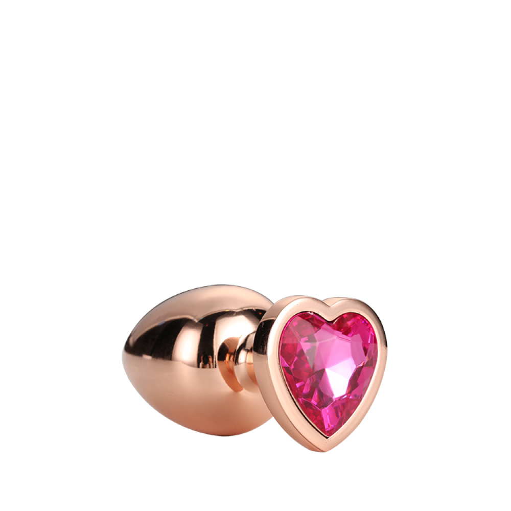 DT21789 Анальная пробка с сердцем GLEAMING LOVE ROSE GOLD PLUG SMALL