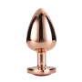 Анальная пробка с сердцем GLEAMING LOVE ROSE GOLD PLUG LARGE