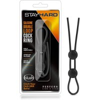 Регулируемое эрекционное кольцо STAY HARD DOUBLE LOOP BLACK