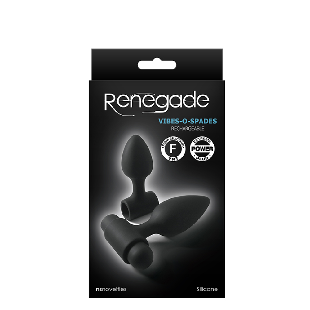 T280755 Набор анальных пробок с вибрацией RENEGADE VIBES-O-SPADES BLACK