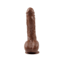 Вибратор с мошонкой на присоске Chisa Ballsy Super Cock, коричневый
