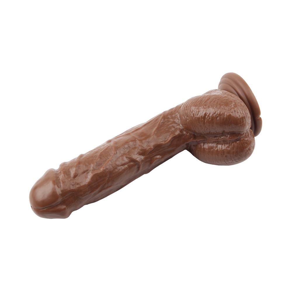 Вибратор с мошонкой на присоске Chisa Ballsy Super Cock, коричневый
