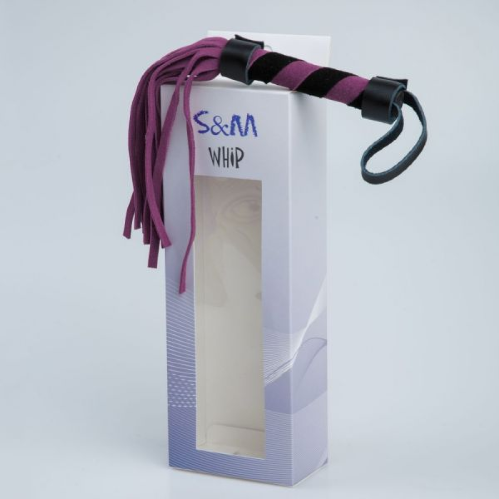 F61417 Плетка из замши мини FLOGGER BLACK/PURPLE