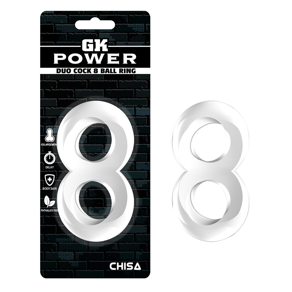 Эрекционное кольцо двойное Chisa GK Power Nust Bolts, прозрачный