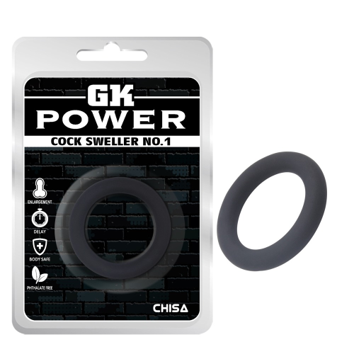 Эрекционное кольцо Chisa GK Power Cock Sweller no.1, черное